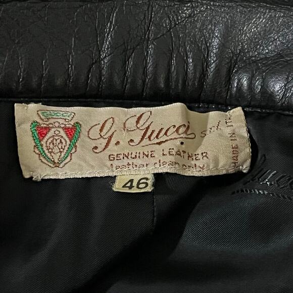G. Gucci Vintage 70s High Rise Black Leather Pants Womenβs Size Large - Picture 8 of 16